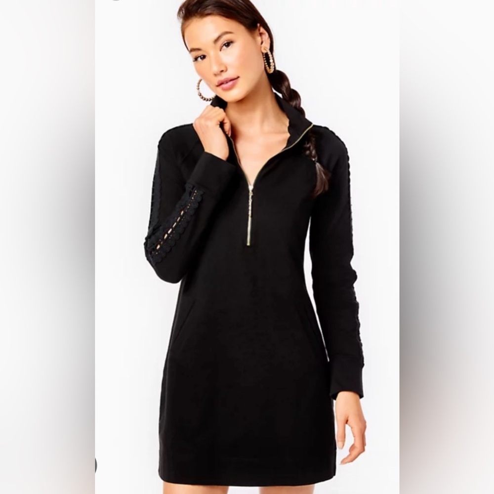 Lilly pulitzer black skipper dress EUC